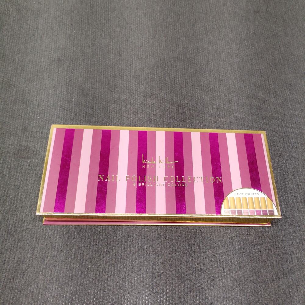 Nicole Miller New York Nail Polish Collection Set 8 Brilliant Colors Box